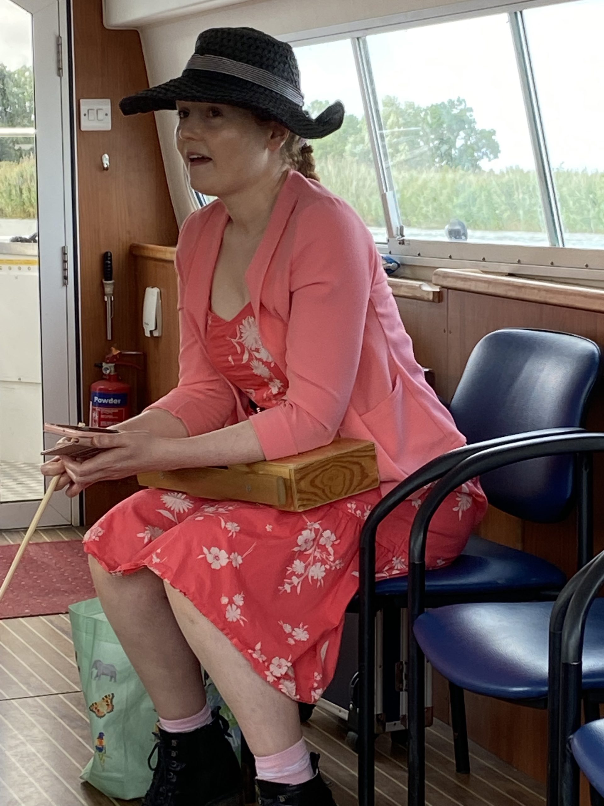Singing on boat